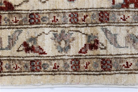 Pishavar Beige Runner Hand Knotted 28 X 98 Area Rug 250-23815 Image 4