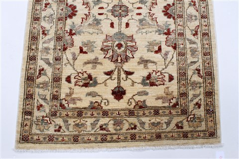 Pishavar Beige Runner Hand Knotted 28 X 98 Area Rug 250-23815 Image 6
