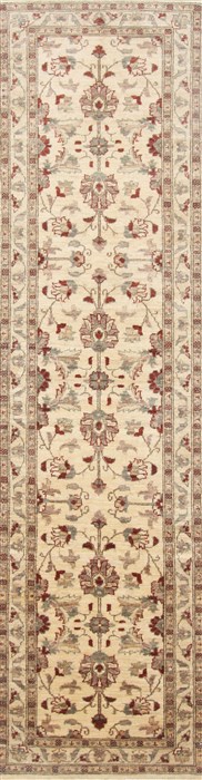 Pishavar Beige Runner Hand Knotted 28 X 98 Area Rug 250-23815 Image 0