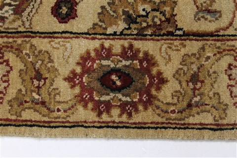 Kashan Beige Runner Hand Knotted 26 X 101 Area Rug 250-23817 Image 5