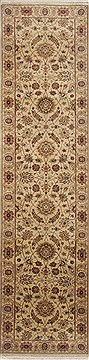 Kashan Beige Runner Hand Knotted 2'6" X 10'1"  Area Rug 250-23817