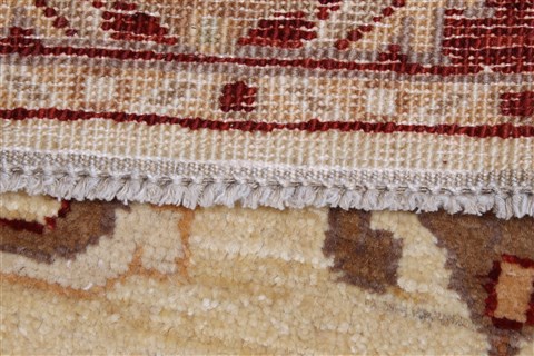 Pishavar Beige Runner Hand Knotted 24 X 108  Area Rug 250-23820 Image 11