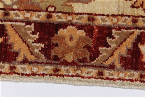 Pishavar Beige Runner Hand Knotted 24 X 108  Area Rug 250-23820 Image 2