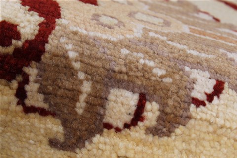 Pishavar Beige Runner Hand Knotted 24 X 108  Area Rug 250-23820 Image 6