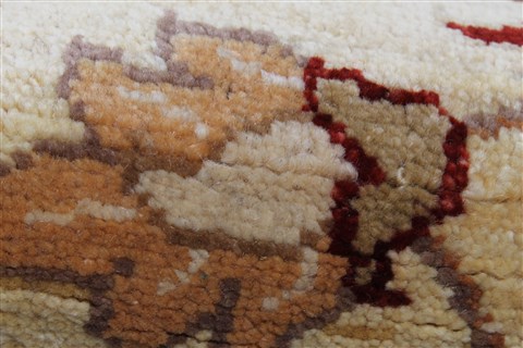 Pishavar Beige Runner Hand Knotted 24 X 108  Area Rug 250-23820 Image 7