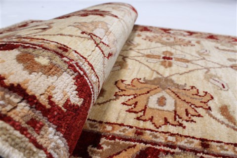 Pishavar Beige Runner Hand Knotted 24 X 108  Area Rug 250-23820 Image 9