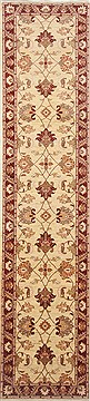 Pishavar Beige Runner Hand Knotted 2'4" X 10'8"  Area Rug 250-23820