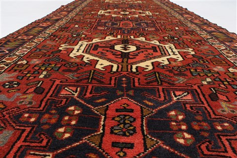 Karajeh Red Runner Hand Knotted 35 X 96 Area Rug 250-23835 Image 2
