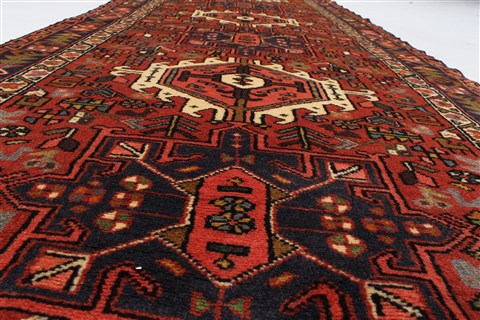 Karajeh Red Runner Hand Knotted 35 X 96 Area Rug 250-23835 Image 3