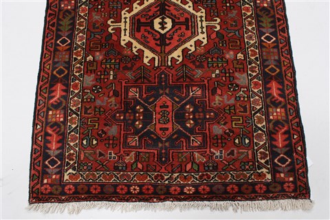 Karajeh Red Runner Hand Knotted 35 X 96 Area Rug 250-23835 Image 7