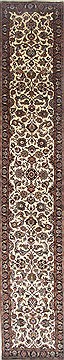 Persian sarouk Beige Runner 13 to 15 ft Wool Carpet 23838