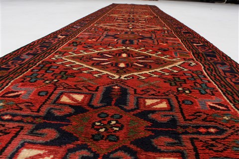 Karajeh Red Runner Hand Knotted 27 X 124 Area Rug 250-23840 Image 2