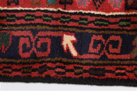 Karajeh Red Runner Hand Knotted 27 X 124 Area Rug 250-23840 Image 3