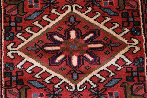 Karajeh Red Runner Hand Knotted 27 X 124 Area Rug 250-23840 Image 5