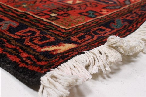 Karajeh Red Runner Hand Knotted 27 X 124 Area Rug 250-23840 Image 7