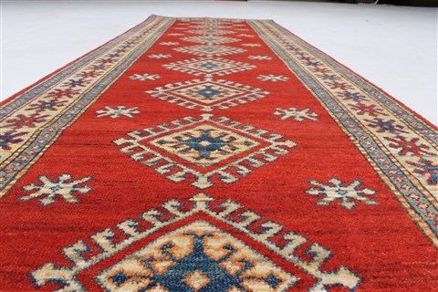 Kazak Red Runner Hand Knotted 30 X 911 Area Rug 250-23846 Image 1
