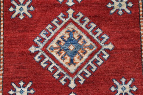 Kazak Red Runner Hand Knotted 30 X 911 Area Rug 250-23846 Image 4
