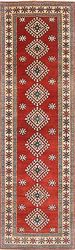 Pakistani Kazak Red Runner 10 to 12 ft Wool Carpet 23846