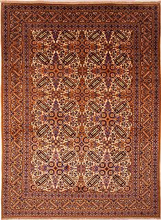 Persian Joshaghan Beige Rectangle 10x13 ft Wool Carpet 23853