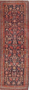 Malayer Blue Runner Hand Knotted 3'3" X 9'10"  Area Rug 250-23854