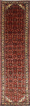 Hamedan Purple Runner Hand Knotted 3'1" X 10'11"  Area Rug 250-23855