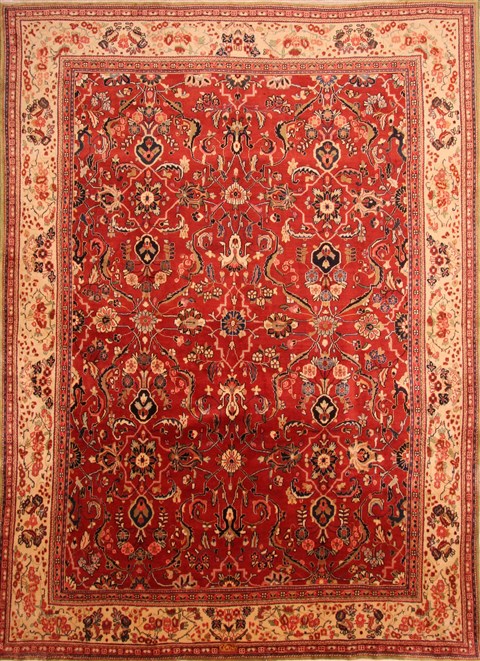 Sarouk Red Hand Knotted 99 X 135  Area Rug 100-23862 Image 0