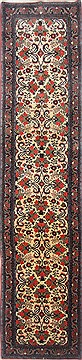 Bidjar Beige Runner Hand Knotted 3'1" X 13'3"  Area Rug 250-23867