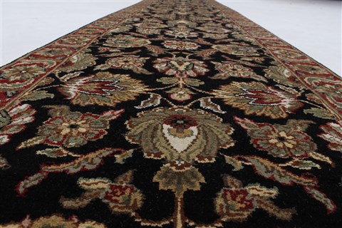 Haji Jalili Black Runner Hand Knotted 26 X 180 Area Rug 250-23889 Image 6