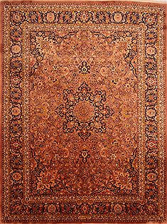 Persian Kashan Yellow Rectangle 10x13 ft Wool Carpet 23905