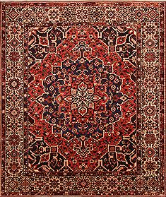 Bakhtiar Orange Hand Knotted 10'2" X 11'11"  Area Rug 100-23910