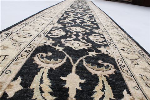 Pishavar Black Runner Hand Knotted 27 X 1711 Area Rug 250-23924 Image 4