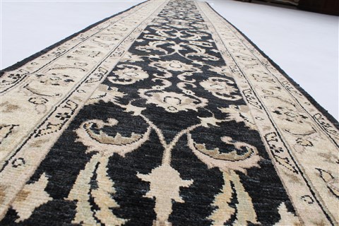 Pishavar Black Runner Hand Knotted 27 X 1711 Area Rug 250-23924 Image 3