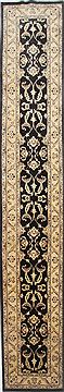 Pakistani Pishavar Black Runner 16 to 20 ft Wool Carpet 23924