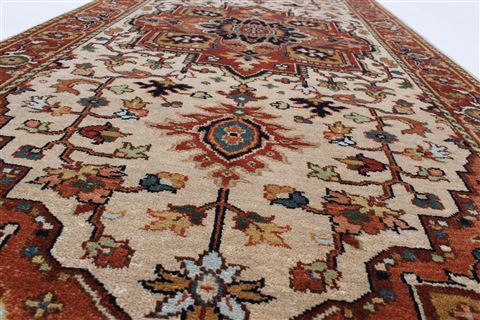 Serapi Beige Runner Hand Knotted 210 X 201 Area Rug 250-23927 Image 1