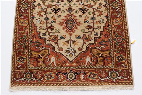 Serapi Beige Runner Hand Knotted 210 X 201 Area Rug 250-23927 Image 4