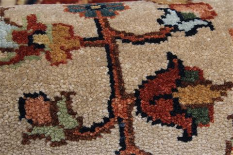 Serapi Beige Runner Hand Knotted 210 X 201 Area Rug 250-23927 Image 7