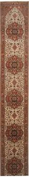 Indian Serapi Beige Runner 16 to 20 ft Wool Carpet 23927