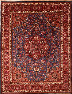 Kashmar Red Hand Knotted 10'1" X 12'9"  Area Rug 100-23930