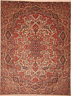 Persian Kerman Red Rectangle 10x13 ft Wool Carpet 23936
