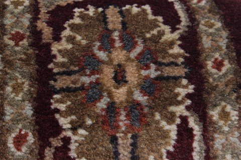 Agra Red Runner Hand Knotted 26 X 182 Area Rug 250-23959 Image 10