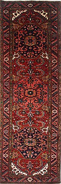 Persian Heriz Red Runner 10 to 12 ft Wool Carpet 23969