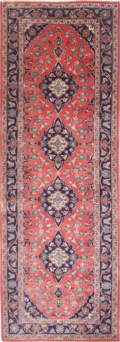 Kashan Purple Runner Hand Knotted 29 X 811  Area Rug 250-23977 Image 0