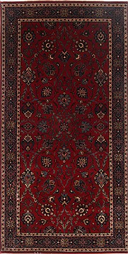 Indian Semnan Red Rectangle 5x8 ft Wool Carpet 23981