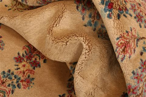 Kerman Beige Hand Knotted 99 X 141 Area Rug 100-23982 Image 2