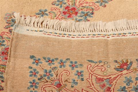 Kerman Beige Hand Knotted 99 X 141 Area Rug 100-23982 Image 7