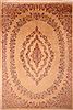 Kerman Beige Hand Knotted 99 X 141  Area Rug 100-23982 Thumb 0