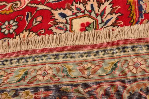 Tabriz Red Hand Knotted 99 X 130 Area Rug 100-23983 Image 8