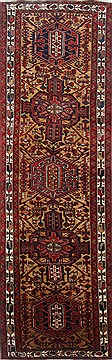 Karajeh Yellow Runner Hand Knotted 3'7" X 7'10"  Area Rug 250-23988