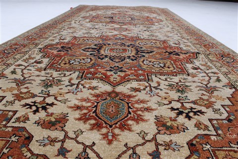 Serapi Beige Runner Hand Knotted 411 X 1111 Area Rug 250-23989 Image 7