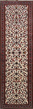 Kashan Beige Runner Hand Knotted 3'5" X 10'11"  Area Rug 250-23990